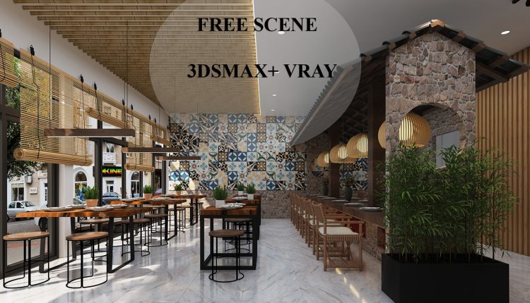 Free 3D Scene Restaurant model Max File 18 by Ha Hai Dang_cgtips (1)