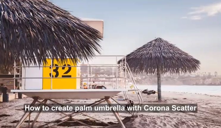 Tutorials How To Create Palm Umbrella With Corona Scatter
