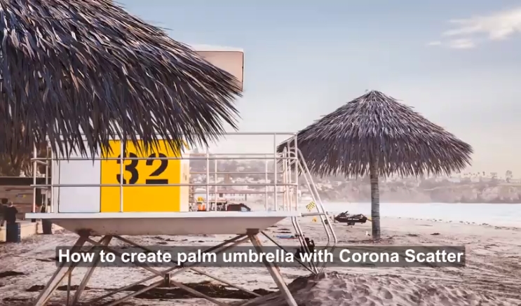 Tutorials How To Create Palm Umbrella With Corona Scatter