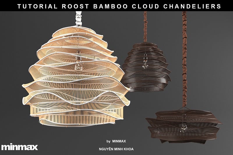 Download Free 3D Models Roost Bamboo Cloud Chandeliers by Nguyen Minh Khoa