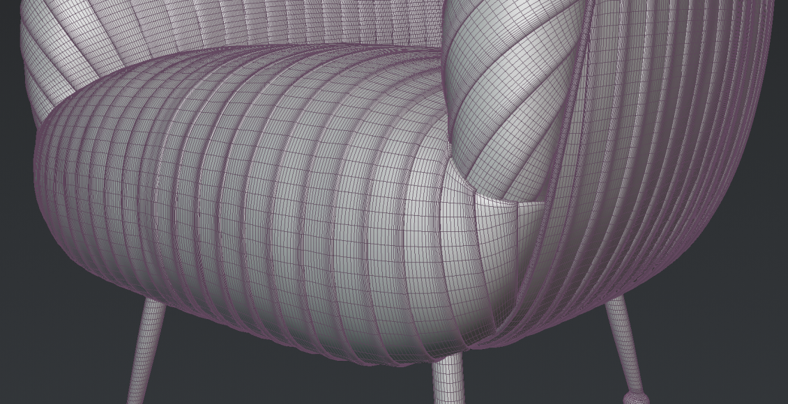 Free 3D Model Pleated Shell Chair by Laci Lacko 3