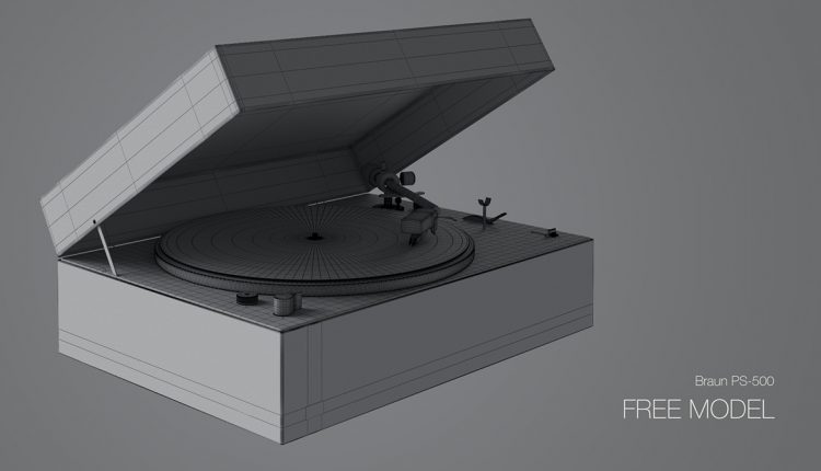 Free 3D Model Vinyl player PS-500 by Alex Yukhimenko 3
