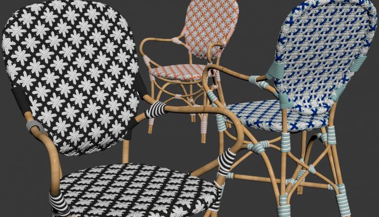 Download Free 3D Model Amalfi Striped Bistro Chair 2 By Nguyen Minh Khoa 2