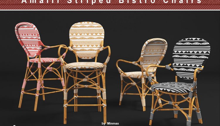 Download Free 3D Model Amalfi Striped Bistro Chair By Nguyen Minh Khoa