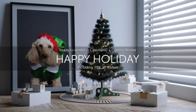 Free 3D Scene Happy Holiday from Ab Imis Studio