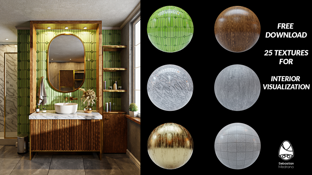 Free Texture pack for interior visualization 4K resolution