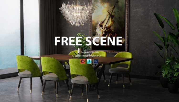 Free 3d scene Kitchen by Region Studio (1)